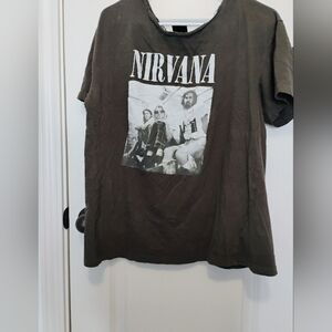 Nirvana Graphic Tee - Brown Sz S